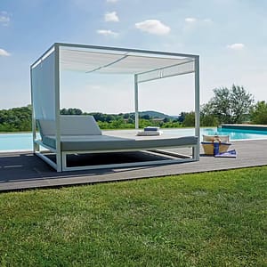 Baldacchino-Matrimoniale-alluminio-doppio-schienale reclinabile-moia-greenwood-OASI7B